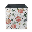 Sweet Apples Maple Leaves Polka Dots On White Background Storage Bin Storage Cube