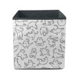 Cartoon Doodle Comic Outline Cats In Yoga Pose Storage Bin Storage Cube