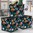 Multicolor Garden With Floral Watermelon Peony And Leaves Storage Bin Storage Cube