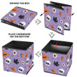 Halloween Festive Purple Background With Skull Leaves Cross And Witch Hat Storage Bin Storage Cube