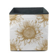 Engraved Vintage Style Golden Floral Isolated Pattern Storage Bin Storage Cube