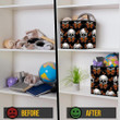 Human Skull And Orange Butterfly On Black Background Storage Bin Storage Cube