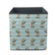 Egyptian Women With Gold Hats On Blue Ornament Background Storage Bin Storage Cube