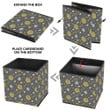 Doodle Style Pattern With Flowers And Leaves In White And Yellow Storage Bin Storage Cube
