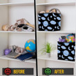 Floating Space Elements Including Moon Star And Cloud In Blue Colors Storage Bin Storage Cube