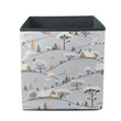 Polka Dot Blue Mountain Landscape Ornamental Background Storage Bin Storage Cube