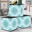 Turquoise And White Motif With Mandala Ornament Storage Bin Storage Cube