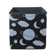 Floating Space Elements Including Moon Star And Cloud In Blue Colors Storage Bin Storage Cube