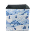 Beautiful Winter Hill Mountain Landscape Pattern Storage Bin Storage Cube