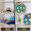 Cute Drawing Elements Including Happy Sunflower And Rainbow Storage Bin Storage Cube