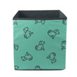 Blue Line Icon Beagle Dog On Green Storage Bin Storage Cube