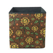Cartoon Smiley Face Sunflowers On Brown Background Storage Bin Storage Cube