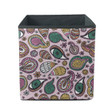 Hippie Indian Paisley Flower And Eye On Pink Background Storage Bin Storage Cube