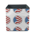 Monochrome Style With American Flag Circle Badge Pattern Storage Bin Storage Cube