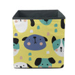 Funny Dogs Heads On Yellow Style Storage Bin Storage Cube