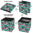Bright Pink Flowers And Tropical Leaves Pattern Storage Bin Storage Cube