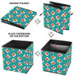 Cute Cartoon Fox Lovely Face Little Stars On Green Design Storage Bin Storage Cube