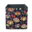 Colorful Pattern Of Impressive Flowers Buds Hand Drawn Storage Bin Storage Cube
