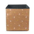 Cute Coffee Cup And Many Leaves On Orange Background Storage Bin Storage Cube