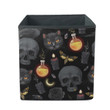 Human Skull With Candle And Cat Storage Bin Storage Cube