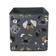 Hand Drawn Dog's Faces On Grey Background Storage Bin Storage Cube