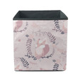 Girly Fox In A Flower Wreath On Pink Background Design Storage Bin Storage Cube
