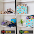 Doodle Funny Fox With Dotted And Striped Clothes Light Blue Theme Design Storage Bin Storage Cube