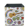 Hippie Style Lovely Pattern Hand Drawn Symbols Of Hippy Storage Bin Storage Cube