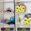 Different Sized Of Sunflower Drawing By Hand Pattern Storage Bin Storage Cube