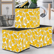 Bright Yellow Autumn Leaves Flowers Drawing By Hand Storage Bin Storage Cube