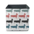 Sketch Dachshunds Long Dogs Black Red And Blue Storage Bin Storage Cube