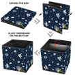 Pattern Of Fishes Conchs And Starfishes On Dark Blue Background Storage Bin Storage Cube