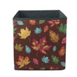 Vibrant Hand Drawn Colorful Watercolor Maple Leaves Pattern Storage Bin Storage Cube