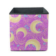 Yellow Moons And Pink Roses On White Background Storage Bin Storage Cube