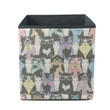 Cute Cat Hipster On Colored Background Storage Bin Storage Cube