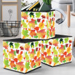 Cool Splashes Ink With Watercolor Maple Leafs Pattern Storage Bin Storage Cube