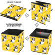 Yellow Stripe With Cute French Bulldogs Storage Bin Storage Cube