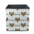 Brown Pixel Face Of Beagle On Check Background Storage Bin Storage Cube