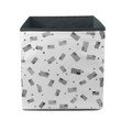 Black American Flag And Plus Icons Isolated On White Background Storage Bin Storage Cube
