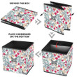 Vintage Style Flowers And Cats On White Storage Bin Storage Cube