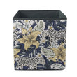 Tropical Leopard Animal Lily Flowers And Palm Leaves Storage Bin Storage Cube