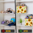 Floral Summer Pattern With Sunflowers And Butterflies Storage Bin Storage Cube