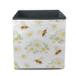 Natural Summer Bright Bees And White Camomile Flowers Storage Bin Storage Cube