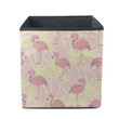 Flamingo Are Prinking On Yellow Tropical Tree Storage Bin Storage Cube
