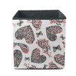 Leopard Hearts With Paisleys Motifs On White Background Storage Bin Storage Cube