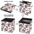 Leopard Hearts With Paisleys Motifs On White Background Storage Bin Storage Cube
