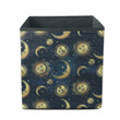 Golden Celestial Bodies Moon On Starry Night Sky Storage Bin Storage Cube
