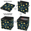 Golden Celestial Bodies Moon On Starry Night Sky Storage Bin Storage Cube