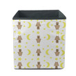 Funny Teddy Bear With Yellow Moon And Star Storage Bin Storage Cube