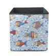 Cute Cartoon Colorful Fishes Sea Life In Summer Background Storage Bin Storage Cube